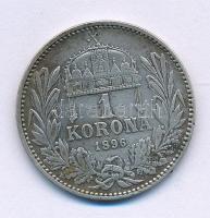 1896KB 1K Ag "Ferenc József" T:VF patina Adamo K5