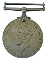 Nagy-Britannia 1945. "VI. György / 1939. 1945. - II. Világháborús emlékérem" kétoldalas fém medál (49x36mm) T:AU Great Britain 1945. "George VI / 1939. 1945. - World War II Medal" double-sided metal medal, without ribbon (49x36mm) C:AU