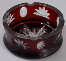 3 db bíborpácolt kristály váza, hamus 23 cm ig