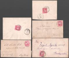 1878-1887 5 db levél 5kr bérmentesítéssel