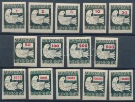 1946 Billiós vágott sor (40.000) / Mi 919-932 imperforate set