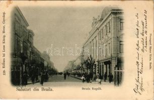 Braila, Strada Regala / street view, shops. Edit. Leon König. Phot. Marco Klein (EK)