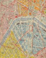 cca 1920-1930 Nouveau plan de Paris par arrondissements en couleurs. Cartes Taride. / Párizs térképe...