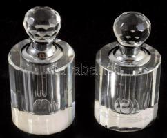 2 darab csiszolt parfümös üveg, m: 7 cm