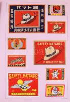 Több ezer vegyes magyar és külföldi gyufacímke, dobozban