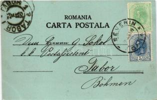 1899 Turnu Severin, Szörényvár; park at night in moonlight. S. Bancov Art Nouveau, floral (EK)