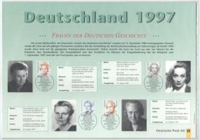 Németország 1997A 1pf-5M "Deutsche Post" hivatalos forgalmi sor, bélyegekkel, karton díszt...