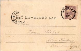 1900 Medgyes, Mediasch, Medias; látkép. Fritz Guggenberger kiadása / general view (vágott / cut)