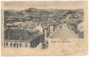 1914 Medgyes, Mediasch, Medias; Steingasse. Verlag Reissenberger / utcakép / street view + "K.u.k. Krankenhaltstation Medgyes" (EM)