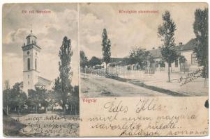 1912 Végvár, Tormac; Református templom, községház utcarésszel / Calvinist church, town hall, street view (EB)