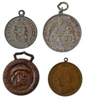 Vegyes 4db-os emlékérem tétel: Német Birodalom 1890. "FELDMARSCHALL GRAF VON MOLTKE / ZUM 90 JAHR. GEBURSTAGE - 26. OCTOBER 1890" bronz emlékérem (28mm) + "Garibaldi halálának 50. évfordulója - Anita Garibaldi" kétoldalas bronz emlékérem (30mm) + "Kaiser Friedrich III. / Kaiser Wilhelm II." Al kétoldalas emlékérem (28mm) + "Patrona Hungariae / O Maria sine labe concepta, pro nobis ad te recurrentibus ora" kétoldalas Al emlékérem (32mm) T:XF-F ph. Mixed 4pcs medal lot: German Empire 1890. "FELDMARSCHALL GRAF VON MOLTKE / ZUM 90 JAHR. GEBURSTAGE - 26. OCTOBER 1890" bronze medal (28mm) + "50th anniversary of the death of Garibaldi - Anita Garibaldi" double-sided bronze medal (30mm) + "Kaiser Friedrich III. / Kaiser Wilhelm II." Al double-sided medal (28mm) + "Patrona Hungariae / O Maria sine labe concepta, pro nobis ad te recurrentibus ora" Al double-sided medal (32mm) C:XF-F edge errors