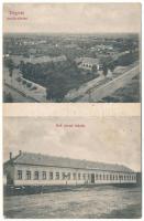 1912 Végvár, Tormac; Madártávlat, Református elemi iskola / general view, Calvinist elementary school (vágott / cut)
