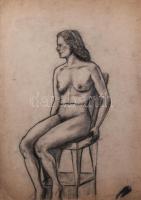 D. Borbély Gizella (1920-1994): 3 db női akt tanulmány. Ceruza, szén, papír. Egyik jelzett. Lapszéli kisebb szakadásokkal. 43,5x31 cm körüli méretekben.