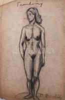 D. Borbély Gizella (1920-1994): 3 db női akt tanulmány. Ceruza, szén, papír. Egyik jelzett. Lapszéli...
