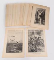 cca 1890-1910 Hatalmas vegyes művészi nyomat tétel, kb. 90 db. Különféle méretben, változó állapotban, 42x30 cm és 42x60 cm közötti méretben.