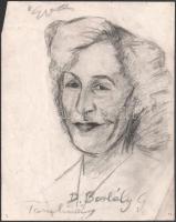 D. Borbély Gizella (1920-1994): 2 db női portré. Vöröskréta, szén, papír. Jelzett. 31x24,5 cm