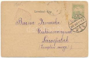 1902 Arad, Vértanú szobor, Löwy Herman üzlete. Szecessziós litho keret címerrel / martyrs' monu...