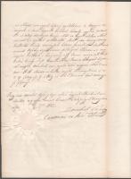 1852 Losonc, Ujházy Lajos ügyvédi oklevelének hiteles másolata, két beírt oldal, Zmeskal Sándor loso...