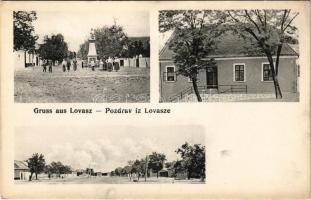 Hosszúlovász, Lovász, Lovas; Fő tér, utca. A. Weiser Photographisches Atelier (Versec) / main square, street view (EK)