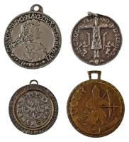 Vegyes 4db-os emlékérem tétel, közte: "Mária Szent Háza" Ag vallási kétoldalas emlékérem, ...