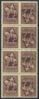 1956 Hunyadi János 4 db középen fogazatlan pár összefüggésben (8.000)