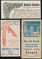 3 db szegedi számolócédula: Horváth István műcipész, Babós Sándor hangszerkészítő, Horváth Henrik csemegekereskedő