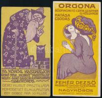 2 db nagykőrösi számolócédula: Fehér Dezső Megváltó gyógyszertára, Gerő Sándor gyógyszerész Hurut pasztillája