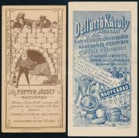 2 db nagyváradi számolócédula: ifj. Popper József, Dell'Ortó Károly gazdasági kerti és virágmagkereskedése