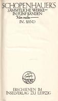 Schopenhauer, Arthur: Parerga und Paralipomena: Kleine Philopsophische Schriften. Theil I-II. [Telje...