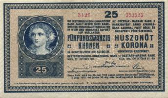 1919 25K "fehérhátú" 2db színvariánsok T:II
