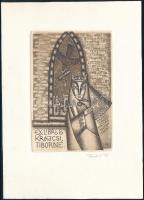 Feszt László, ifj. (1957- ): Ex libris Krajcsi Tiborné, Arany János: Mátyás anyja (1854), 1993. Rézkarc, papír, jelzett, 11×7,5 cm