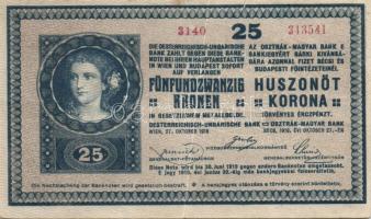 1919 25K "fehérhátú" 2db színvariánsok T:II