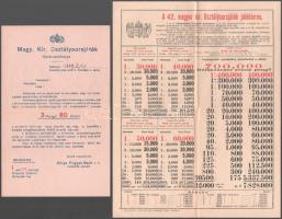 1937-1939 M. Kir. Osztálysorsjáték és Dörge Frigyes Bank R.T. nyomtatványok, 5 db