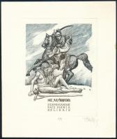 Vén Zoltán (1941- ): Ex libris Szepesváriné Rácz Mária, St. Márton. Rézkarc, papír, jelzett, művészpéldány EA jelzéssel, lapszéli apró folttal, 13×10 cm