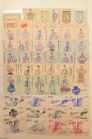 Gyufacímke-gyűjtemény, kb. 1400 db, magyar gyufacímke, berakóban