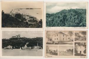 BALATON - 6 db RÉGI megíratlan képeslap / 6 pre-1945 unused town postcards from around lake Balaton