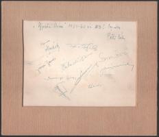 Újpesti Dózsa (UTI) 1959-1960. évi NB. I. bajnokcsapa fotója, aláírásokkal. rajta Göröcs, Simi Tóth ...