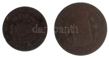 Spanyolország 1879. 5c + 10c Cu T:VF-F
Spain 1879. 5 Centimos + 10 Centimos Cu C:VF-F
Krause KM#67...