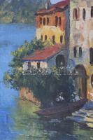 Kurländer István (-), működött a XX. sz. első felében: Mediterrán vízpart, távolban a vitorlással. O...