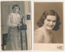 6 db RÉGI fotós képeslap: hölgyek / 6 pre-1945 photo postcards: ladies