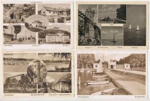 BALATON - 9 db RÉGI város képeslap, közte néhány modern / 9 pre-1945 Hungarian town postcards from around lake Balaton, with some modern ones