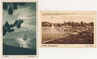 BALATON - 9 db RÉGI város képeslap, közte néhány modern / 9 pre-1945 Hungarian town postcards from a...