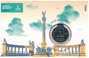 2021. 50Ft Cu-Ni "52. Nemzetközi Eucharisztikus Kongresszus" első napi veret számozott emléklapon "05882" T:UNC