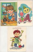 5 db MODERN mozgó szemű figura képeslap / 5 modern figures with moving eyes postcards