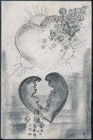 Ruzicskay György (1896-1993): Ki érti ezt? Szén, papír, jelzett, 20,5x13,5 cm