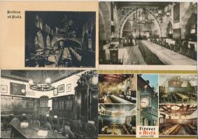 Praha, Prague, Prága - 4 db MODERN söröző, belső / 4 modern brewery, beer hall, interior postcards