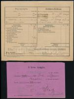 1873/1880 2 db távirati díjnyugta "VÁSÁRHELY"