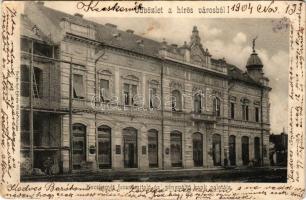 1904 Kecskemét, Leszámítoló és pénzváltó bank palotája. Galánthai Fekete Mihály kiadása (EB)