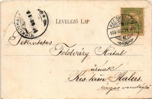 1904 Kecskemét, Leszámítoló és pénzváltó bank palotája. Galánthai Fekete Mihály kiadása (EB)