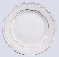 Zsolnay tollazott szélű aranyvonalazott 18 részes tányér készlet. 6 darab mély, 6 darab süteményes, ...